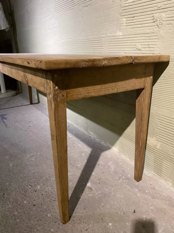 Table de ferme - Grand mobilier vintage bois marron - vue profil côté