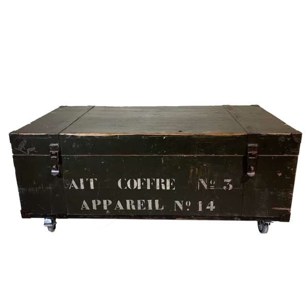 Table basse malle militaire