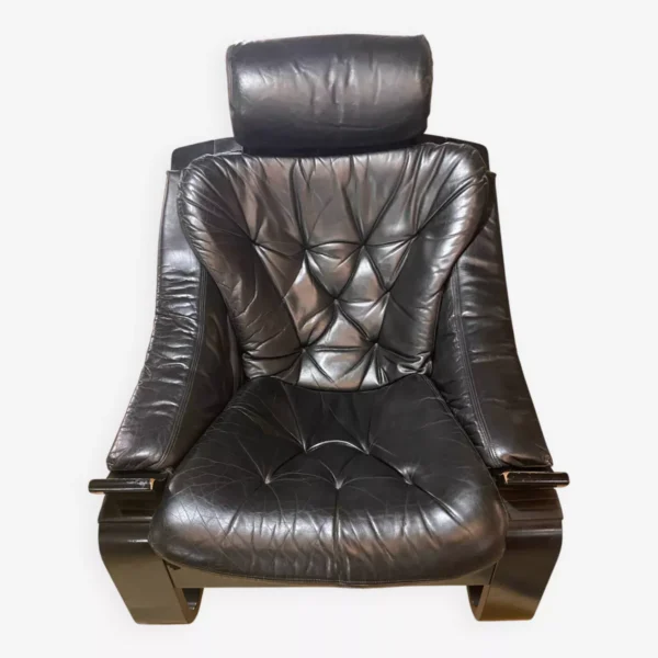 Fauteuil Kroken par Ake-Frybytter pour Nelo -Suède 1970 - vue face détouré